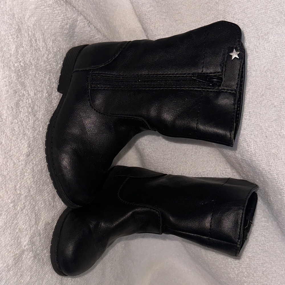 Kids Black Star-Embellished Boots